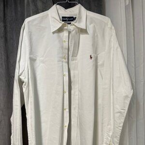 Ralph Lauren White Long Sleeve Dress Shirt, size 17 neck - 36-37 sleeve. Great c